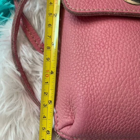 Roots Blush Mini Leather Bag with Metal Clasp - long crossbody strap - Picture 2 of 6